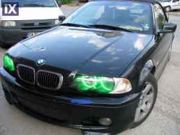 RGB δαχτυλίδια angel eyes led για BMW E46 coupe (2003+) - με εναλλαγή χρωμάτων