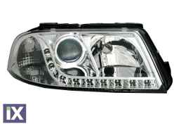 Φανάρια εμπρός led για Vw Passat B5.5 (2001-2005) - chrome , χωρίς λάμπες (Η7) - σετ 2τμχ.