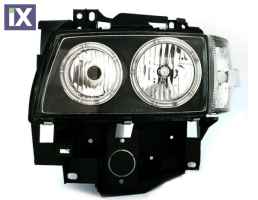 Φανάρια εμπρός angel eyes για Vw Transporter T4 (1997-2003) , μαύρα , χωρίς λάμπες (Η7) - σετ 2τμχ.