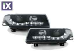 Φανάρια εμπρός led για Vw Passat Β4 (1993-1996) - μαύρα , με λάμπες (Η1) - σετ 2τμχ.