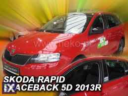 Ανεμοθραύστες για Skoda Rapid / Spaceback (2012+) 5 πορτο - 4 τμχ εμπρός και πίσω