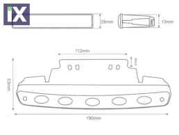 Universal led φώτα με 5 led x 1W - 2τμχ.