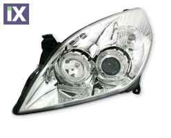 Φανάρια εμπρός angel eyes για Opel Vectra C (2005-2009) - chrome , χωρίς λάμπες (Η7) - σετ 2τμχ.