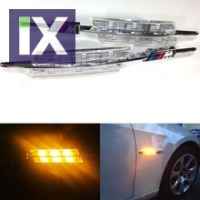 Led φλας για BMW E46 / E60 / E90 M-look (2003-2008) - χρωμίου - σετ 2τμχ.