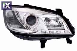 Φανάρια εμπρός led για Opel Zafira A (1999-2005) - chrome , με λάμπες (Η1) - σετ 2τμχ.