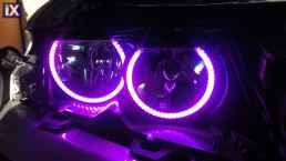 RGB δαχτυλίδια angel eyes led για BMW E46 coupe (1998-2003) / BMW E46 Sedan, Combi (1998-2005) - με τηλεχειρισμό για αλλαγή χρωμάτων