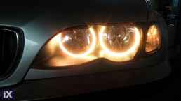 RGB δαχτυλίδια angel eyes led για BMW E46 coupe (1998-2003) / BMW E46 Sedan, Combi (1998-2005) - με τηλεχειρισμό για αλλαγή χρωμάτων