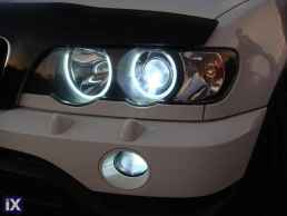 Δαχτυλίδια angel eyes για BMW X5 (1999-2005) - Λευκό χρώμα