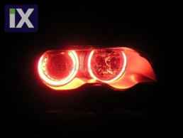 Δαχτυλίδια angel eyes για BMW E46 coupe (1998-2003) / BMW E46 Sedan, Combi (1998-2005) - κόκκινο χρώμα