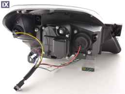 Φανάρια εμπρός led για Opel Astra H (2004-2009) - μαύρα , με λάμπες (Η1) - σετ 2τμχ.