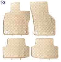 Λαστιχένια πατάκια για VW Golf VII / Audi A3 (2012+) / SEAT LEON III (2013+) / VW Passat (2014+) / Skoda Octavia 3 (2013+) / Superb (2015+) μπεζ - 4τμχ.