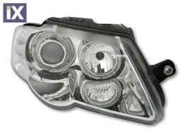 Φανάρια εμπρός angel eyes για Vw Passat B6 / 3C (2005+) - chrome , χωρίς λάμπες (Η7) - σετ 2τμχ.