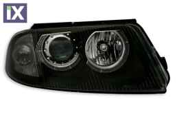 Φανάρια εμπρός angel eyes για Vw Passat B5.5 (2001-2005) - μαύρα , χωρίς λάμπες (Η7) - σετ 2τμχ.