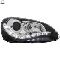 Φανάρια εμπρός led με φώτα ημέρας για Vw Golf 5 , χωρίς λάμπες (Η7) - σετ 2τμχ.