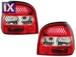 Πίσω φανάρια led για Vw Golf III - κόκκινα / chrome - σετ 2τμχ.