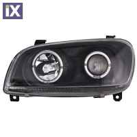 Φανάρια εμπρός angel eyes για Toyota Rav 4 (1994-2000) - μαύρα , με λάμπες (Η1) - σετ 2τμχ.