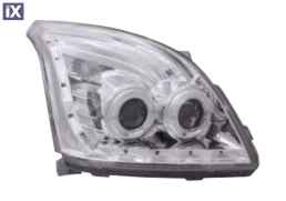 Φανάρια εμπρός led / angel eyes για Toyota Land Cruiser 120 (2003-2009) - chrome , με λάμπες (Η1) - σετ 2τμχ.