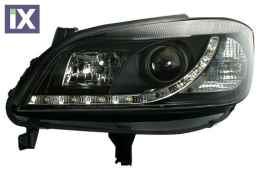 Φανάρια εμπρός led για Opel Zafira A (1999-2005) - μαύρα , με λάμπες (Η1) - σετ 2τμχ.