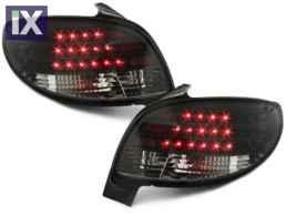 Πίσω φανάρια led για Peugeot 206 - black - σετ 2τμχ.