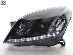 Φανάρια εμπρός led για Opel Astra H (2004-2009) - black , με λάμπες (Η1) - σετ 2τμχ.