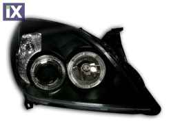 Φανάρια εμπρός angel eyes για Opel Vectra C / Signum (2005-2009) - μαύρα , χωρίς λάμπες (Η7) - σετ 2τμχ.