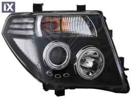 Φανάρια εμπρός led angel eyes για Nissan Navara D40 / Pathfinder (2005-2009) , με λάμπες (Η1) - σετ 2τμχ.