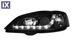 Φανάρια εμπρός led με DRL για Opel Astra G (1998-2004) - black , με λάμπες (Η1) - σετ 2τμχ.