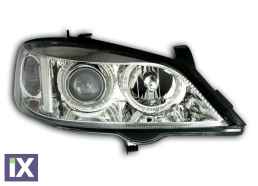 Φανάρια εμπρός angel eyes για Opel Astra G (1998-2004) - chrome , χωρίς λάμπες (Η7) - σετ 2τμχ.