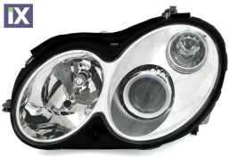 Φανάρια εμπρός angel eyes για Mercedes CLK W209 / C209 (2003-2009) , χωρίς λάμπες (Η7) - σετ 2τμχ.