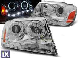 Φανάρια angel eyes CCFL για Jeep Grand Cherokee (1999-2005) - chrome