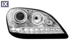 Φανάρια εμπρός led για Mercedes ML W164 (2005-2008) , χωρίς λάμπες (Η7) - σετ 2τμχ.