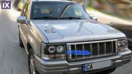 Φανάρια εμπρός angel eyes για Jeep Grand Cherokee (1993-1998) - μαύρα , με λάμπες (Η1) - σετ 2τμχ.