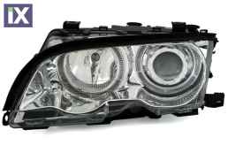 Φανάρια εμπρός angel eyes για BMW E46 sedan (2001-2003) - chrome , χωρίς λάμπες (Η7) - σετ 2τμχ.