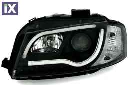 Φανάρια εμπρός led Light Bar Design για Audi A3 (2003-2008) -μαύρα , με λάμπες (Η1) - σετ 2τμχ.