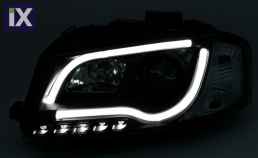 Φανάρια εμπρός led Light Bar Design για Audi A3 (2003-2008) -μαύρα , με λάμπες (Η1) - σετ 2τμχ.