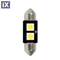 ΛΑΜΠΑΚΙ ΠΛΑΦΟΝΙΕΡΑΣ C5W 12V 10x36mm HYPER-LED6 ΛΕΥΚΟ 2SMDx3chips (ΔΙΠΛΗΣ ΠΟΛΙΚΟΤΗΤΑΣ- CAN-BUS) 1ΤΕΜ.