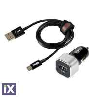Φορτιστής FAST CHARGER micro USB, 2400 mA, 12 / 24V με καλώδιο μεταφοράς δεδομένων / συγχρονισμού