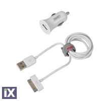 ΚΑΛΩΔΙΟ ΦΟΡΤΙΣΗΣ USB ΓΙΑ APPLE 100cm 30pin + ΑΝΤΑΠΤΟΡΑΣ ΑΝΑΠΤΗΡΑ USB 12/24V