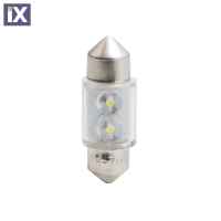 ΛΑΜΠΑΚΙΑ ΠΛΑΦΟΝΙΕΡΑΣ C5W/C10W 12V 0,26W SV8,5 31mm LED 2xFlux 3mm ΛΕΥΚΟ BLISTER 2ΤΕΜ