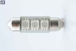 ΛΑΜΠΑΚΙΑ ΠΛΑΦΟΝΙΕΡΑΣ C5W/C10W 12V 0,72W SV8,5 36mm CAN-BUS LED 3xSMD5050 PREMIUM ΜΠΛΕ BLISTER 2ΤΕΜ