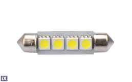 ΛΑΜΠΑΚΙΑ ΠΛΑΦΟΝΙΕΡΑΣ C5W/C10W 12V 0,96W SV8,5 41mm CAN-BUS LED 4xSMD5050 PREMIUM ΛΕΥΚΟ BLISTER 2ΤΕΜ