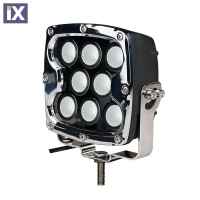 ΠΡΟΒΟΛΕΑΣ ΟΔΗΓΗΣΗΣ LED DRIVING LIGHTS ΜΑΥΡΟΣ/ΧΡΩΜΙΟ 10-32V 80W 5600lm CREE LED ΤΕΤΡΑΓΩΝΟΣ (130 x 130 x 86 mm) M-TECH