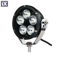 ΠΡΟΒΟΛΕΑΣ ΟΔΗΓΗΣΗΣ LED DRIVING ΜΑΥΡΟΣ 10-32V 50W 3500 lm 5 CREE LED ΣΤΡΟΓΓΥΛΟΣ 110 x 110 x 64 mm M-TECH