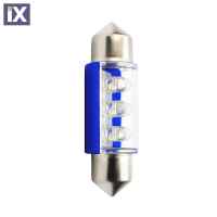 ΛΑΜΠΑΚΙΑ ΠΛΑΦΟΝΙΕΡΑΣ C5W/C10W 12V 0,37W SV8,5 36mm LED 6xFlux 3mm ΜΠΛΕ BLISTER 2ΤΕΜ.