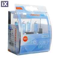 H8 12V 55W 3.450K PGJ19-1 POWERTECK SUPERWHITE 2ΤΕΜ.