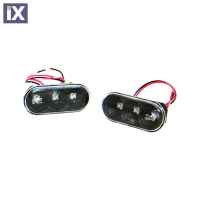 FORD FIESTA 02-08 / FOCUS 04-08 / SEAT IBIZA 02-08 / VW GOLF 3 91-97 ΦΛΑΣ ΦΤΕΡΟΥ ΜΑΥΡΟ+LED