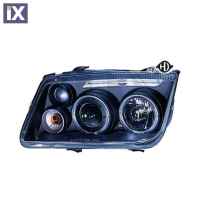 Φανάρια Μπροστινά Angel Eyes VW BORA 09.98+ Μαύρα