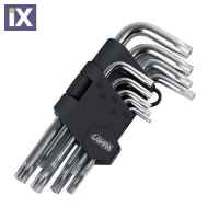 TORX ΚΛΕΙΔΙΑ 9 ΤΕΜΑΧΙΩΝ (T10/15/20/25/27/30/40/45/50) ΧΡΩΜΙΟ-ΒΑΝΑΔΙΟ (CRV)