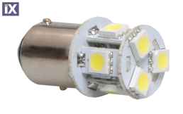 P21/5W 12V BAY15d LED 8xSMD5050 1,92W PREMIUM ΛΕΥΚΟ (ΔΙΠΟΛΙΚΟ) 1ΤΕΜ.