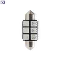 ΛΑΜΠΑΚΙΑ ΠΛΑΦΟΝΙΕΡΑΣ C5W/C10W 12V 1,44W SV8,5 36mm CAN-BUS+RADIATOR LED 6xSMD5050 PREMIUM ΜΠΛΕ 1ΤΕΜ.